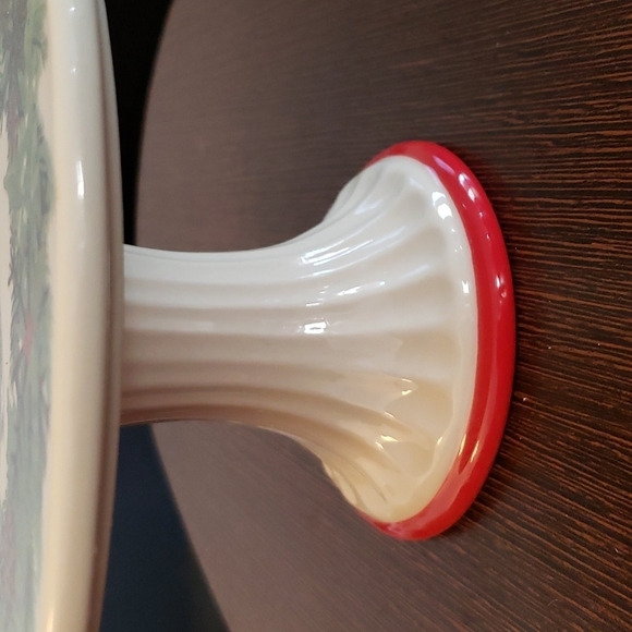 Creative Co-Op Stoneware Owl & Wreath Image Cake Pedestals 7.5" Round - Picture 4 of 7